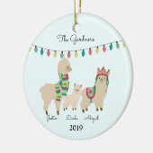 Family of Three Christmas Keramisch Ornament (Links)