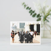 Family on boardwalk briefkaart (Staand voorkant)