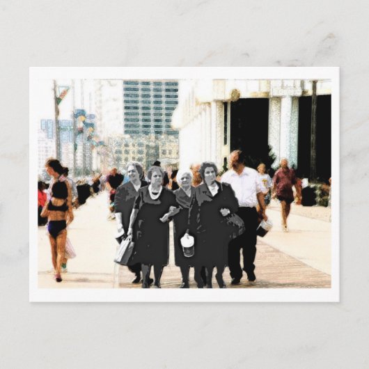 Family on boardwalk briefkaart (Voorkant)