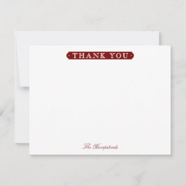 Family or Couples Formal Dark Red Stationery Bedankkaart