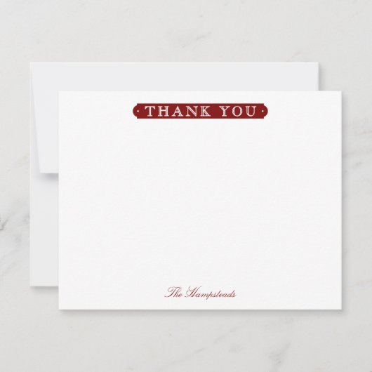 Family or Couples Formal Dark Red Stationery Bedankkaart (Voorkant)