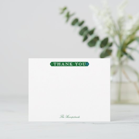 Family or Couples Formal Forest Green Stationery Bedankkaart (Staand voorkant)