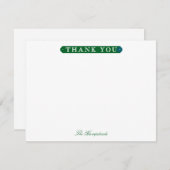 Family or Couples Formal Forest Green Stationery Bedankkaart (Voorkant / Achterkant)