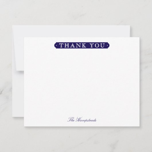 Family or Couples Formal Navy Blue Stationery Bedankkaart (Voorkant)