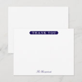 Family or Couples Formal Navy Blue Stationery Bedankkaart (Voorkant / Achterkant)