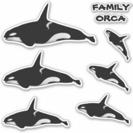 FAMILY ORCA WHALE STICKER