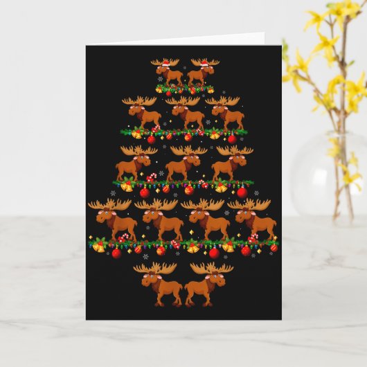 Family Pajama Sets Christmas Matching Moose Xmas T Kaart (Gele Bloem)