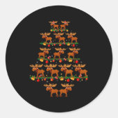 Family Pajama Sets Christmas Matching Moose Xmas T Ronde Sticker (Voorkant)