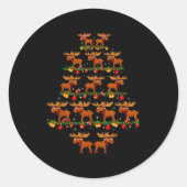Family Pajama Sets Christmas Matching Moose Xmas T Ronde Sticker (Voorkant)