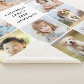 Family Personalized 11 Photo Collage Simple Modern Sherpa Deken (3/4)