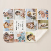 Family Personalized 11 Photo Collage Simple Modern Sherpa Deken (Voorkant (horizontaal))