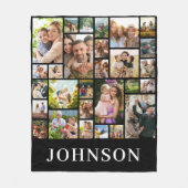 Family Personalized 28 Photo Collage Fleece Deken (Voorkant)