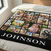 Family Personalized 28 Photo Collage Fleece Deken
