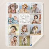Family Personalized Modern 11 Pictures Collage Sherpa Deken (Voorkant)