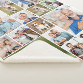 Family Personalized Modern Simple 18 Photo Collage Sherpa Deken (3/4)