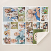 Family Personalized Modern Simple 18 Photo Collage Sherpa Deken (Voorkant (horizontaal))