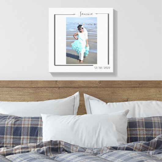 Family Personalized Photo and Text Typography Canvas Afdruk (Insitu (Slaapkamer))