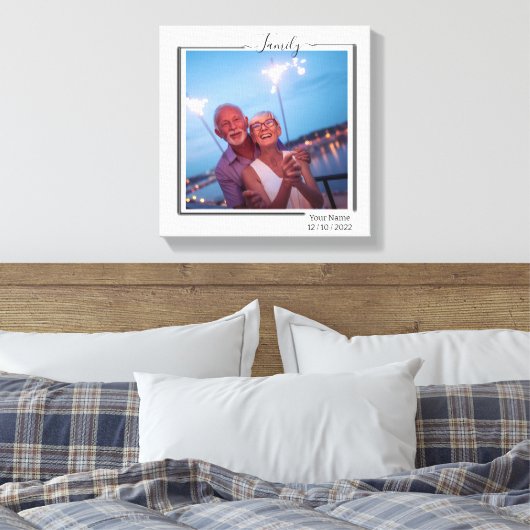 Family Personalized Photo and Text Typography Canvas Afdruk (Insitu (Slaapkamer))