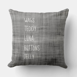 Family PET Names Animal Lover Timeless Keepsake Kussen