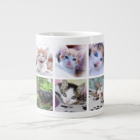 Family Pet Photo Collage Grote Koffiekop (Voorkant)