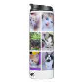 Family Pet Photo Collage Thermosbeker (Geroteerd rechts)