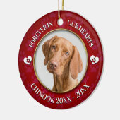 Family Pet Photo Memorial Keramisch Ornament (Links)