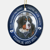 Family Pet Photo Memorial Keramisch Ornament (Links)