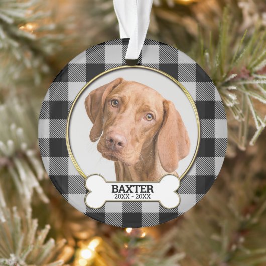 Family Pet Photo Memorial Ornament (Boom)