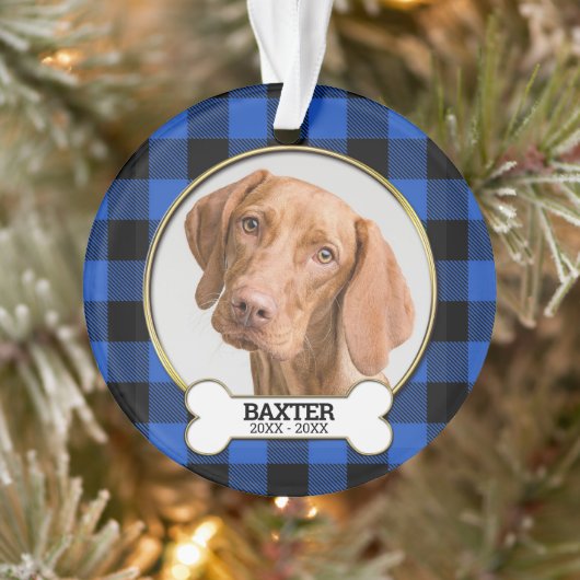 Family Pet Photo Memorial Ornament (Boom)