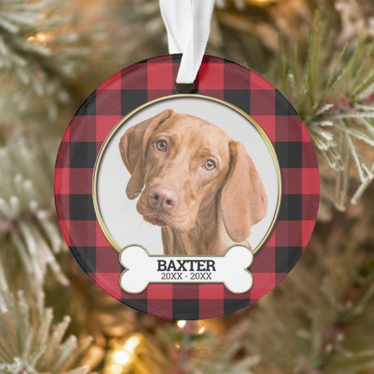Family Pet Photo Memorial Ornament (Boom)