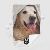 Family Pet Photo Monogram Golfhanddoek (Insitu)