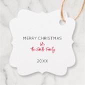 Family Pet Photo Santa Hat Merry Kerstmis Bedankjes Labels (Achterkant)