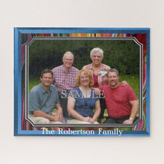 Family photo and personalize with Name Legpuzzel (Horizontaal)