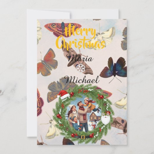 ❄️ Family Photo Brush Invitation ❄️ Save The Date (Voorkant)