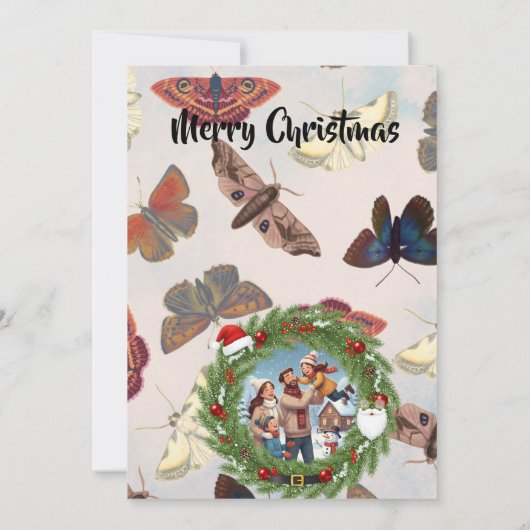 ❄️ Family Photo Brush Invitation ❄️ Save The Date (Achterkant)