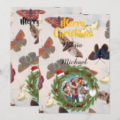 ❄️ Family Photo Brush Invitation ❄️ Save The Date (Voorkant / Achterkant)