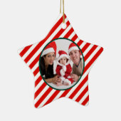 Family Photo Candy Cane Star Keramisch Ornament (Rechts)