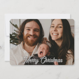 Family Photo Christmas Card with Holiday Blessing Feestdagenkaart