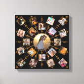 Family Photo Collage 21 Afbeeldingen  Black Gold Canvas Afdruk (Voorkant)