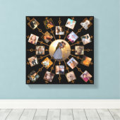 Family Photo Collage 21 Afbeeldingen  Black Gold Canvas Afdruk (Insitu (Houten vloer))
