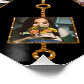Family Photo Collage 21 Afbeeldingen  Black Gold Perfect Poster (Hoek)