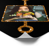 Family Photo Collage 21 Afbeeldingen  Black Gold Poster (Hoek)