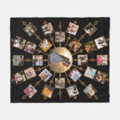 Family Photo Collage 27 Afbeeldingen Black Gold Fleece Deken (Voorkant (Horizontaal))