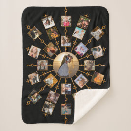 Family Photo Collage 27 Afbeeldingen  Black Gold Sherpa Deken