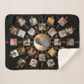 Family Photo Collage 27 Afbeeldingen  Black Gold Sherpa Deken (Voorkant (horizontaal))