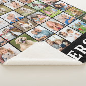 Family Photo Collage 36 Picture Personalized Black Sherpa Deken (3/4)