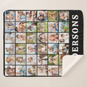 Family Photo Collage 36 Picture Personalized Black Sherpa Deken (Voorkant (horizontaal))