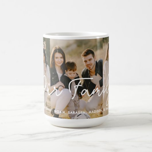 Family Photo Collage 3 Foto's Aangepaste tekst Koffiemok (Center)