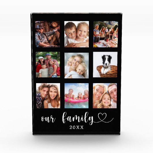 Family photo collage black  fotoblokken (Voorkant)