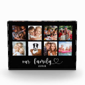 Family photo collage black love heart script fotoblokken (Voorkant)